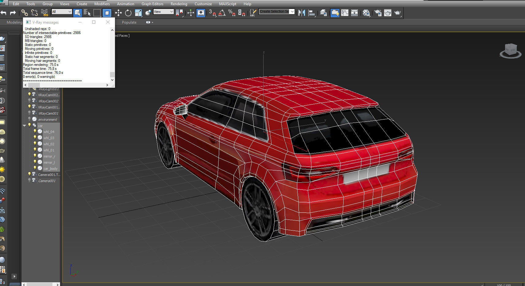 German sports hatchback  Low-poly 3D model_3
