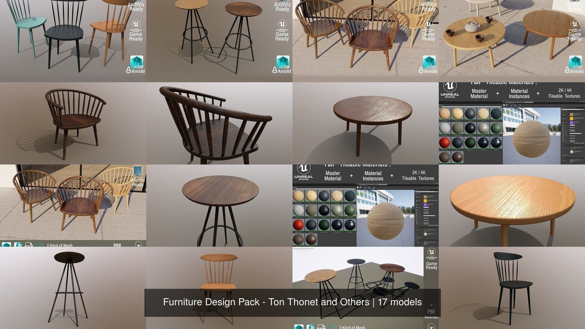 Furniture Design Pack - Ton Thonet and Others 3D Model Collection_48