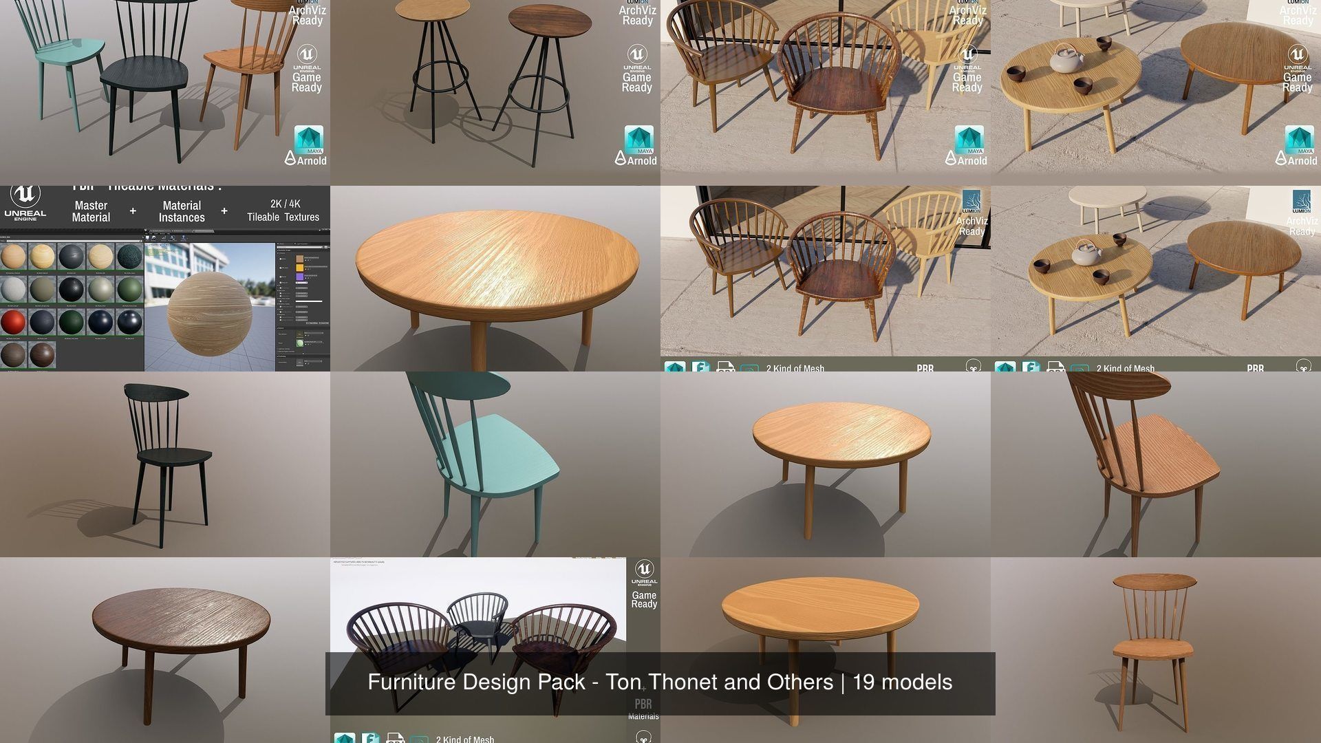 Furniture Design Pack - Ton Thonet and Others 3D Model Collection_46