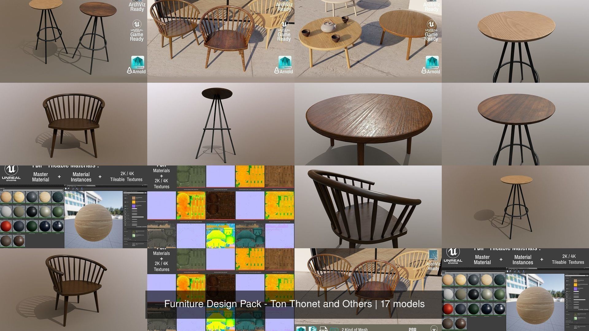 Furniture Design Pack - Ton Thonet and Others 3D Model Collection_47