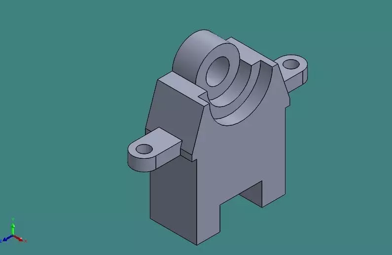 solidtutorial023 metal part with hole in it Free 3D model_0
