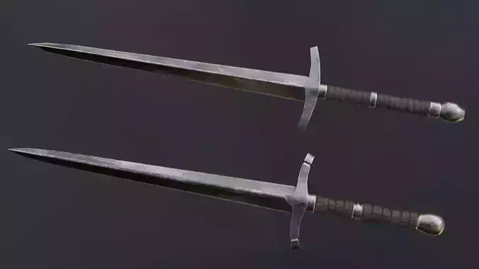 Two low-poly swords 3D models