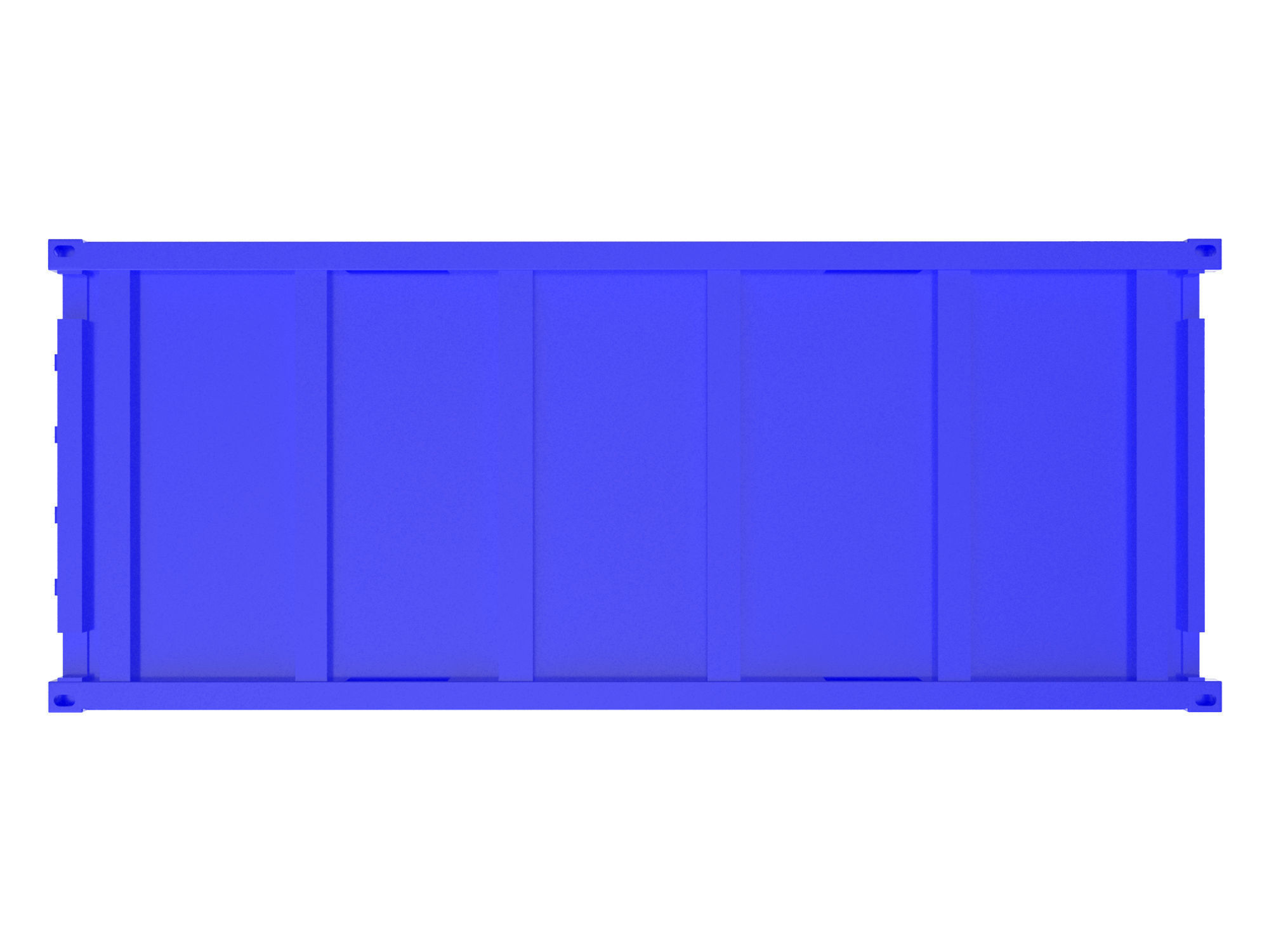 Blue transport 20ft container 3D model_8