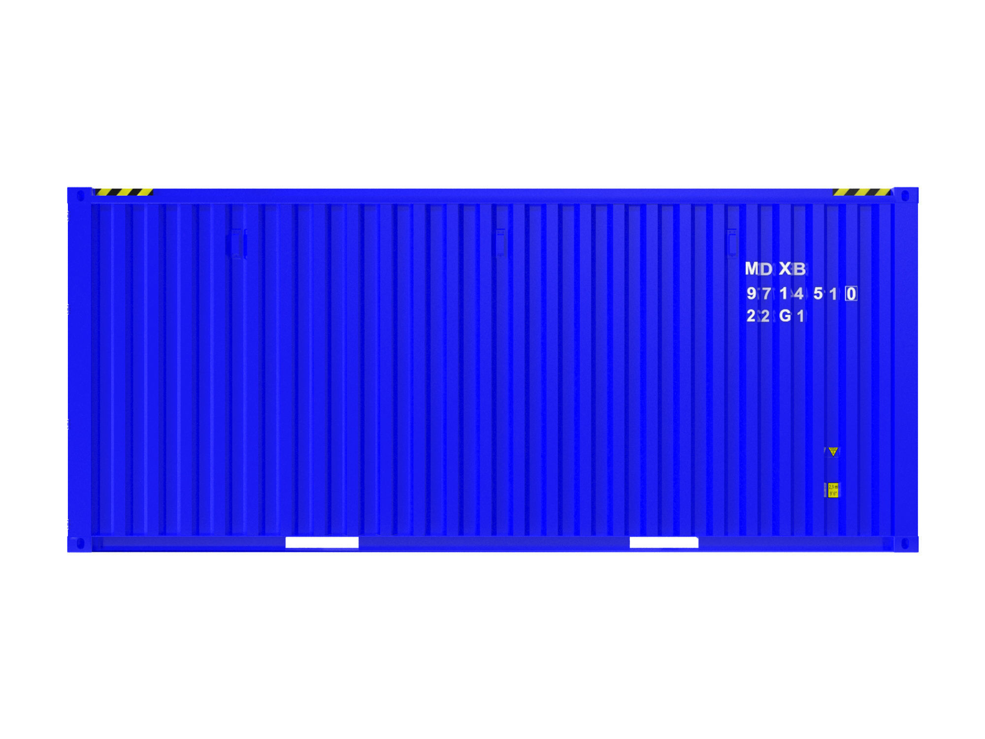 Blue transport 20ft container 3D model_5