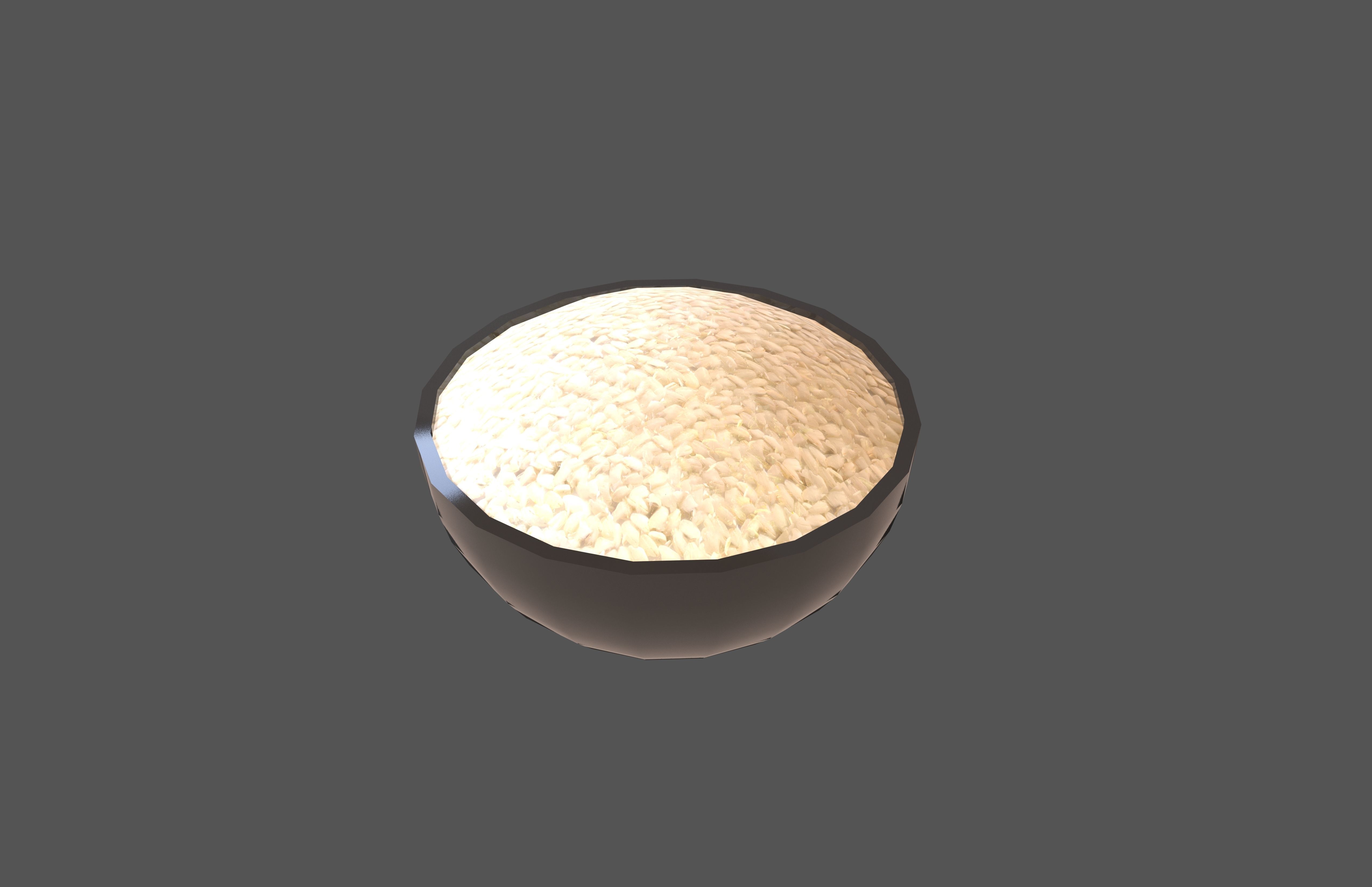 Rice Bowl v1 003 Low-poly 3D model_2