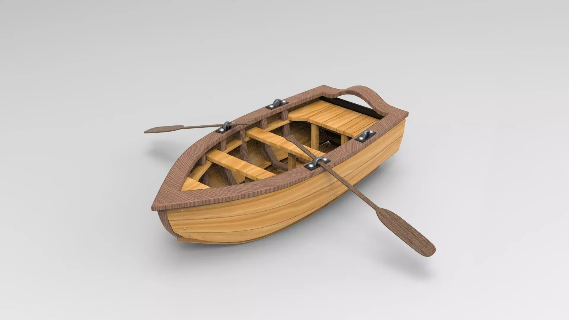 Wood Boat Low-poly 3D model