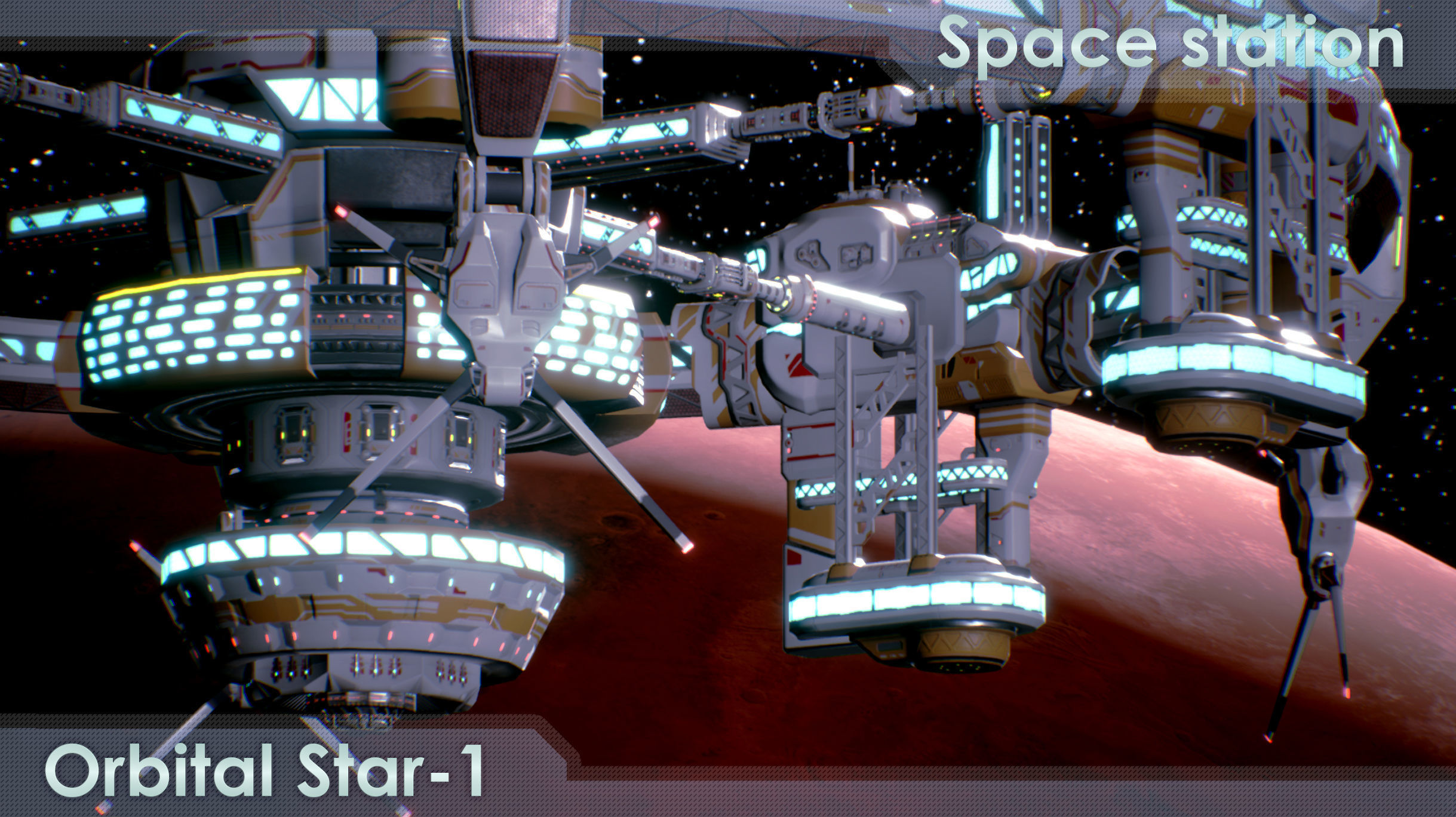 Space station Orbital-Star 1 Low-poly 3D model_6