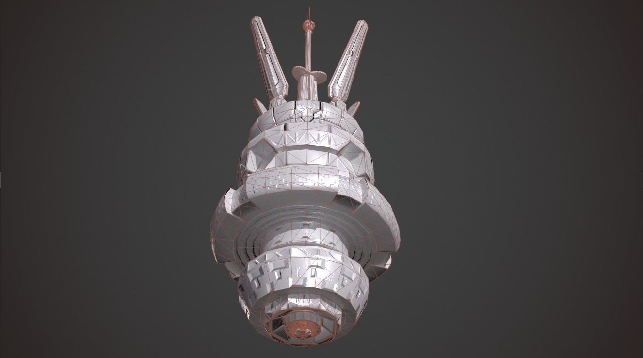 Space station Orbital-Star 1 Low-poly 3D model_13