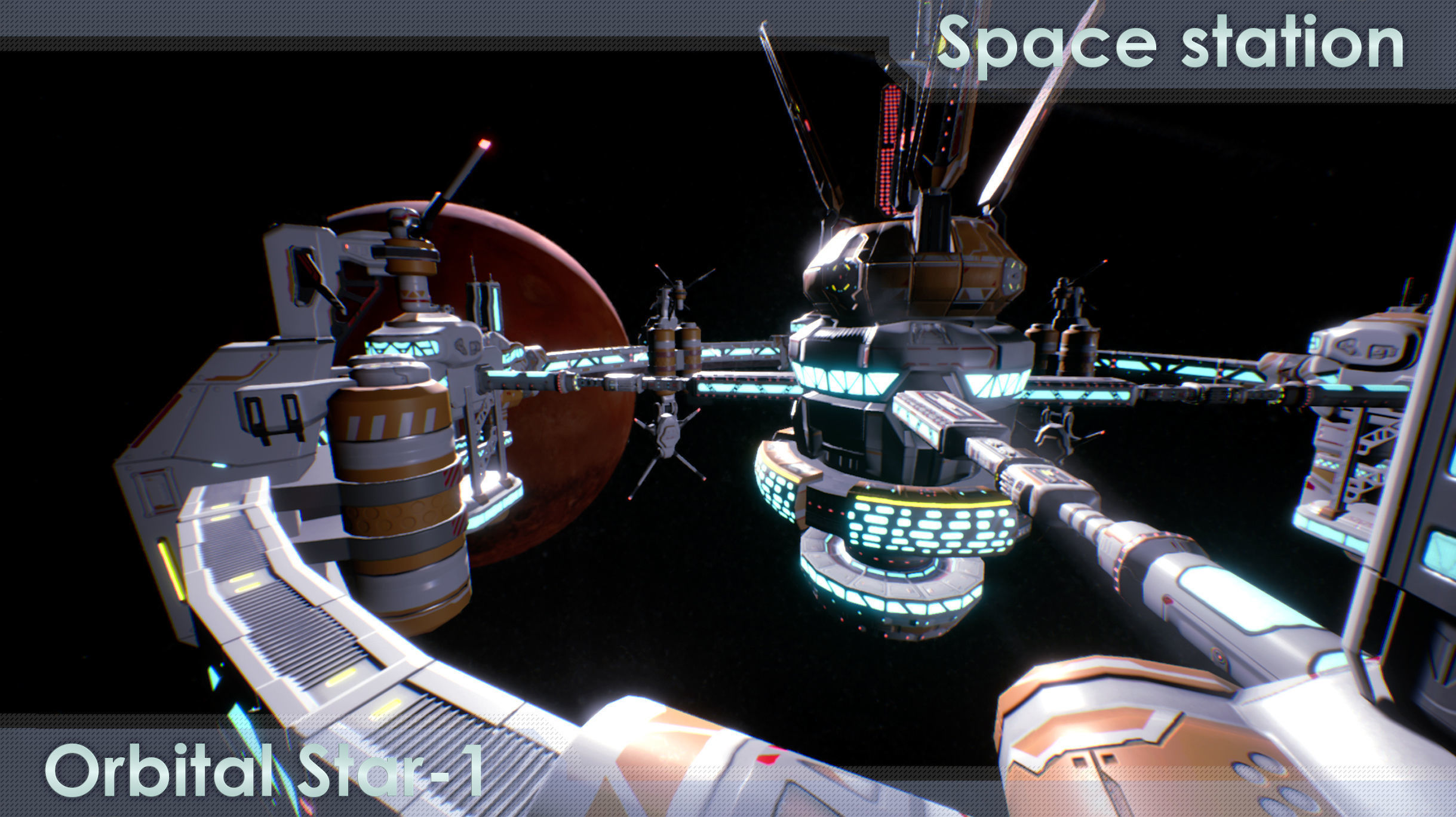 Space station Orbital-Star 1 Low-poly 3D model_5
