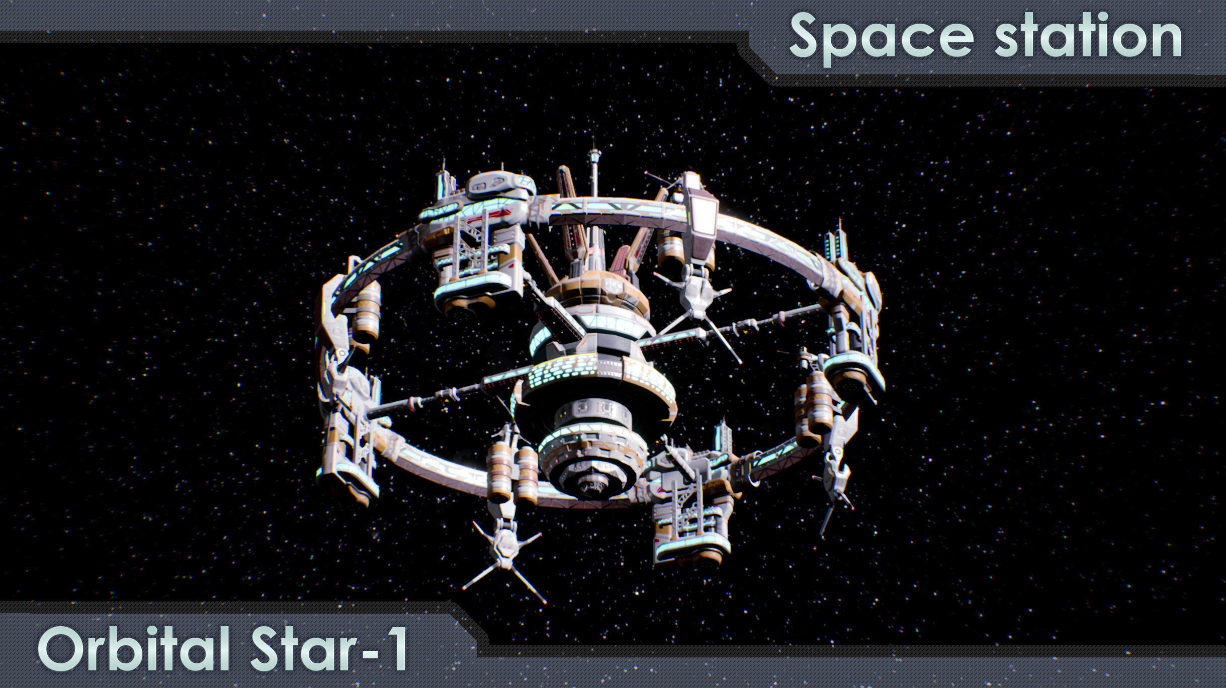 Space station Orbital-Star 1 Low-poly 3D model_2