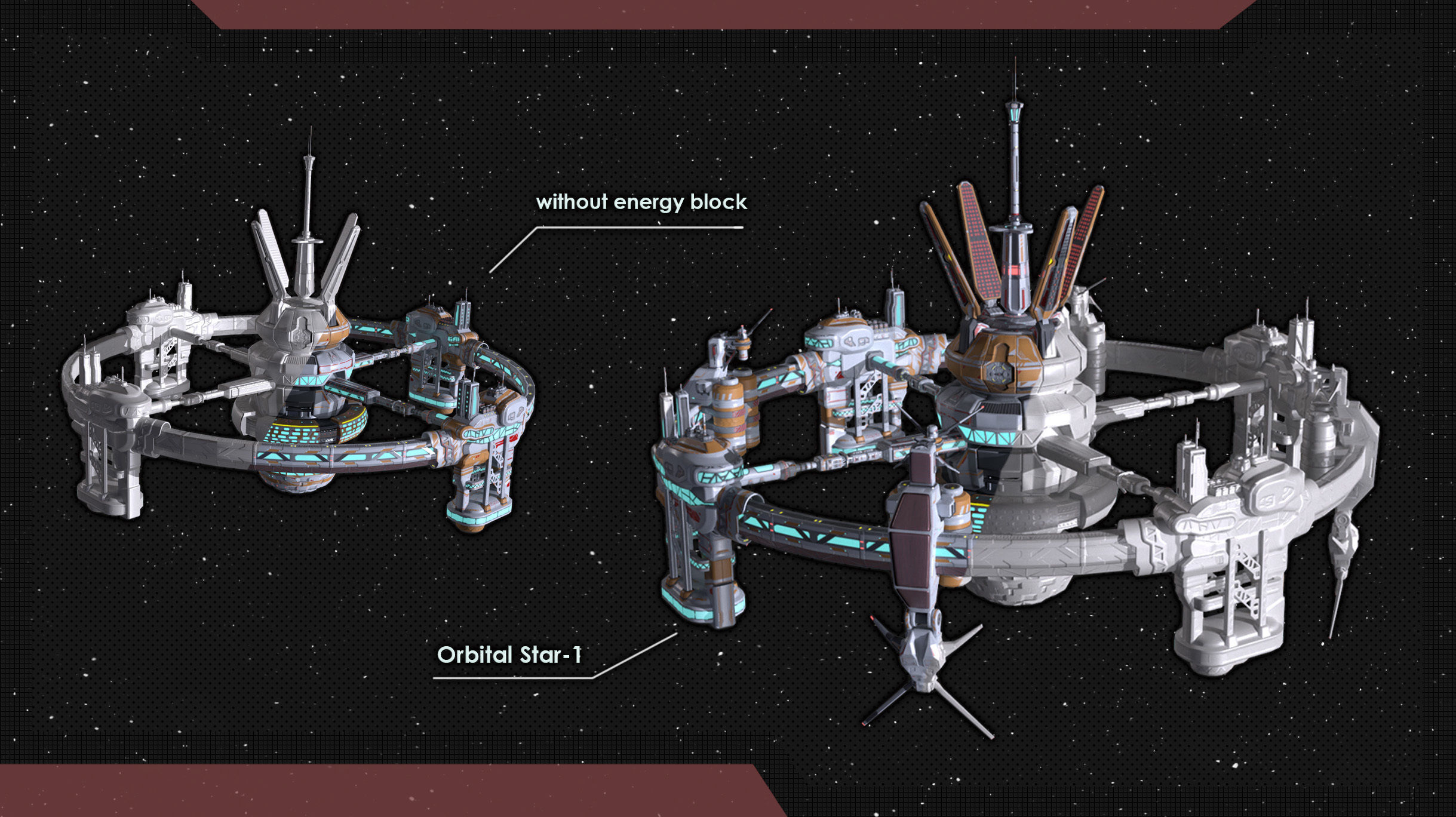 Space station Orbital-Star 1 Low-poly 3D model_7