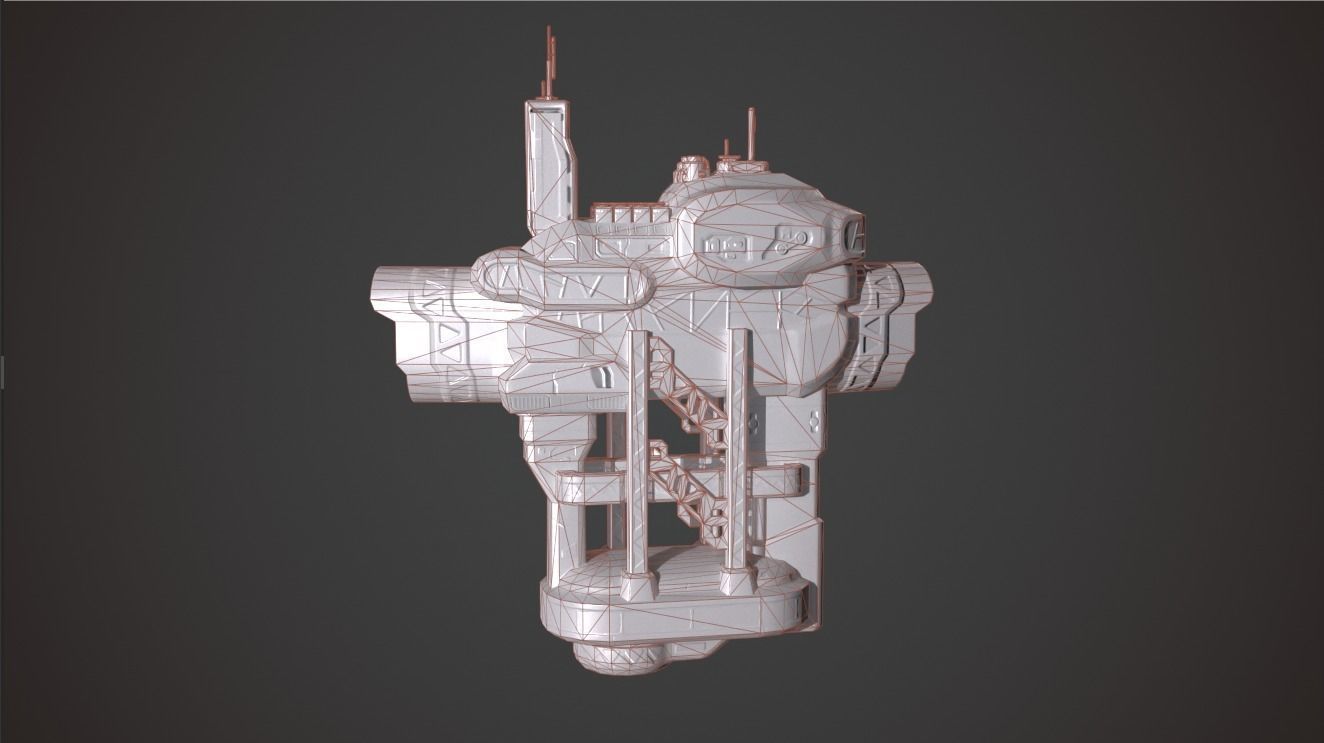 Space station Orbital-Star 1 Low-poly 3D model_11
