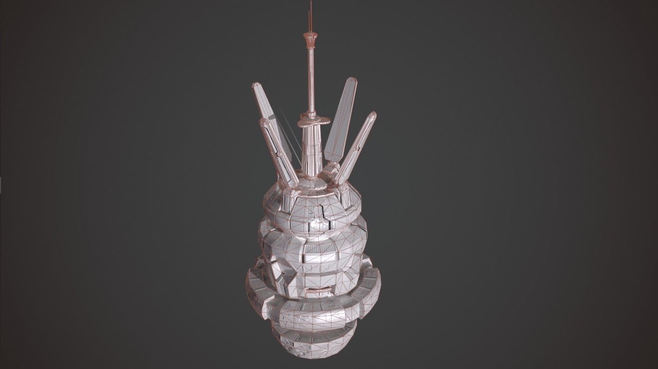 Space station Orbital-Star 1 Low-poly 3D model_14