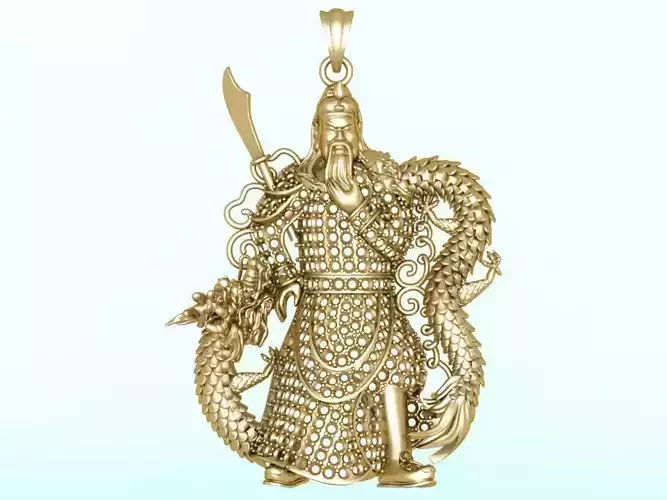 Guan Yu pendant - Dragon pendant 3D print model