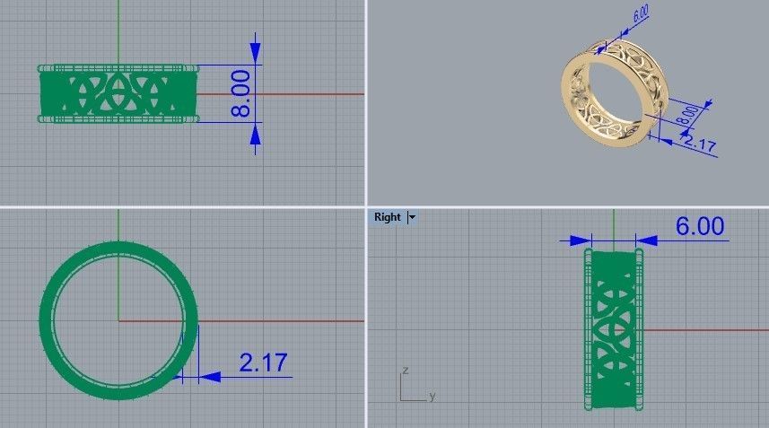 ring gold 3D print model_1
