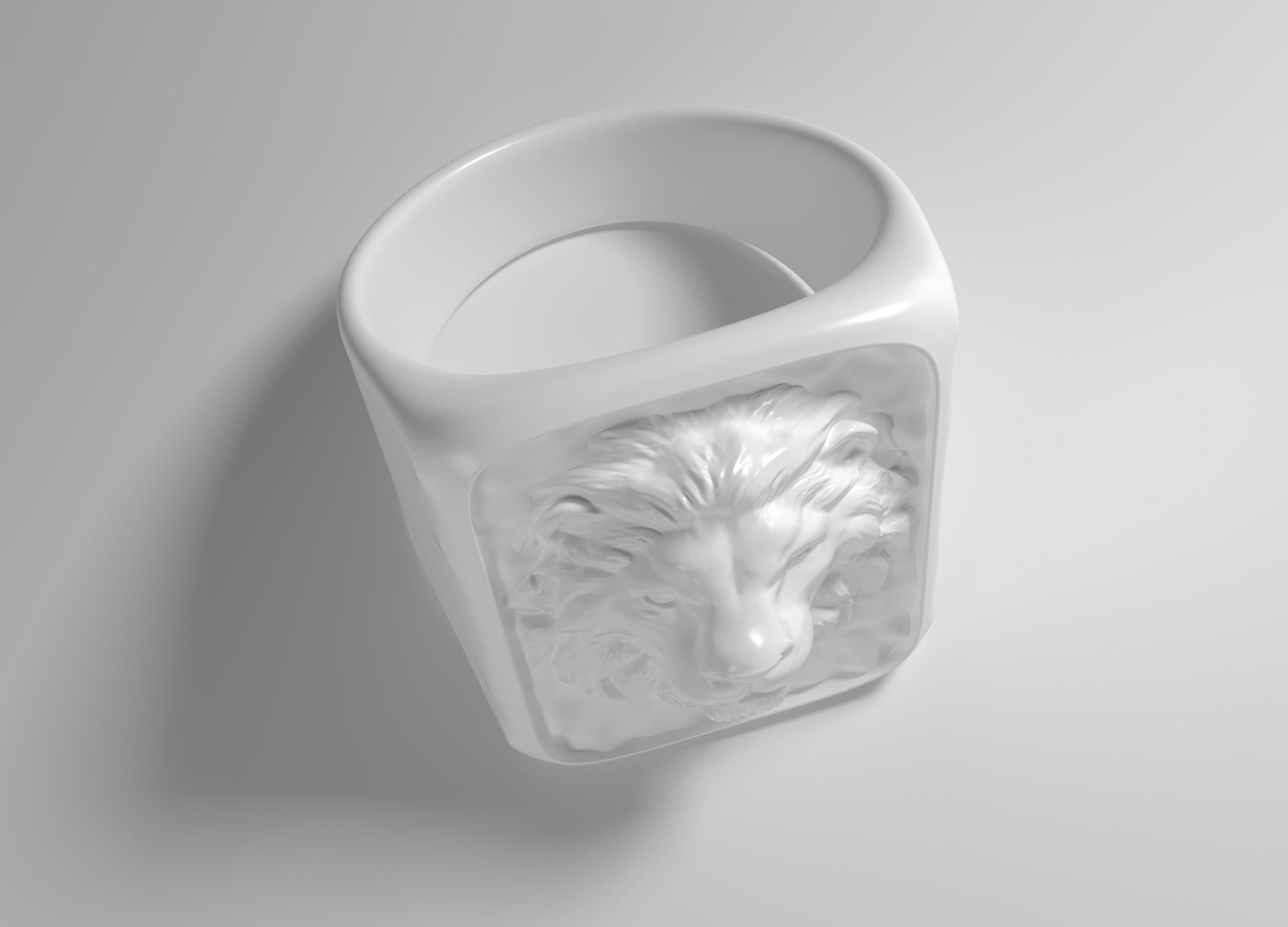 Lion head ring 3D print model_2