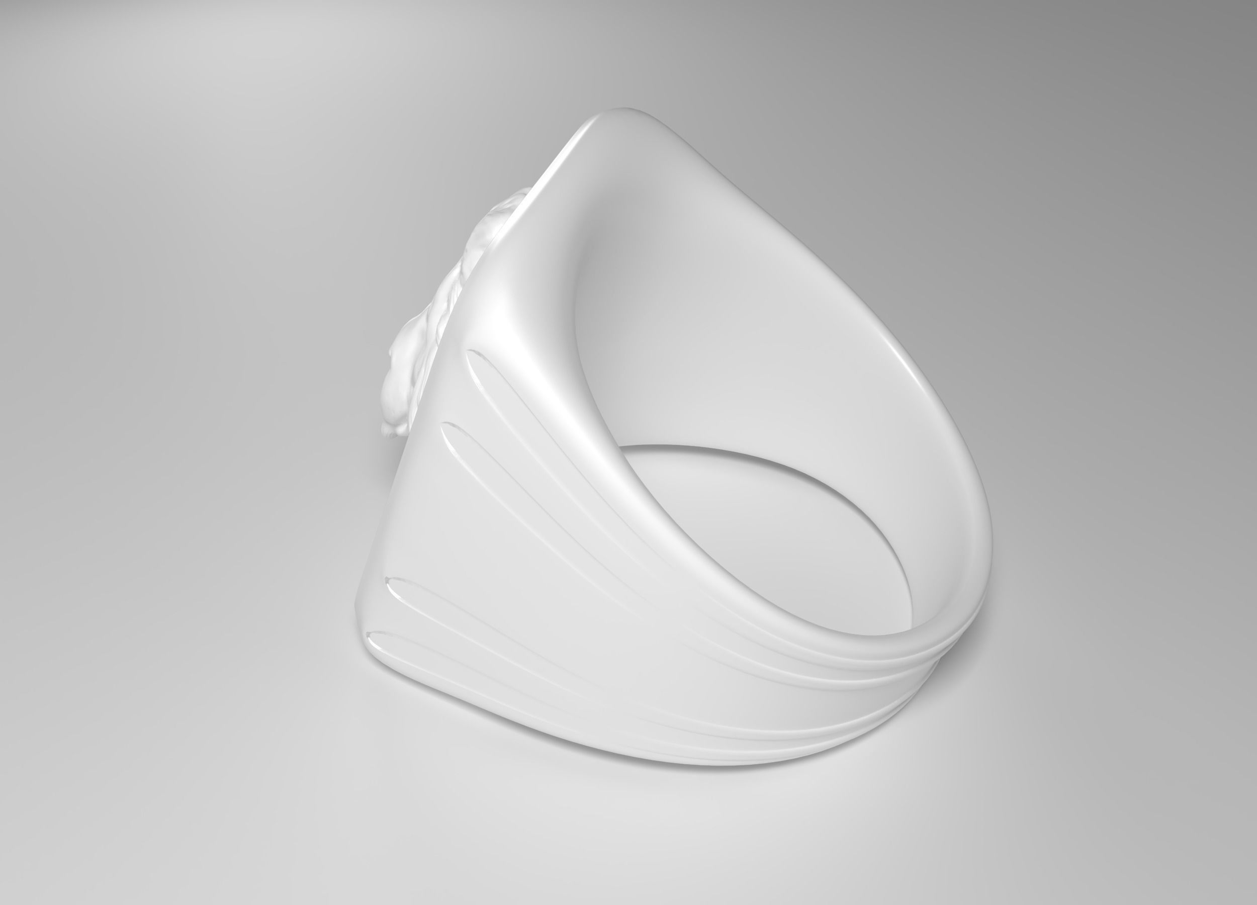 Lion head ring 3D print model_3
