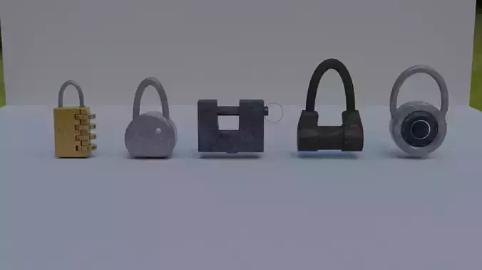 3D model of a padlock
