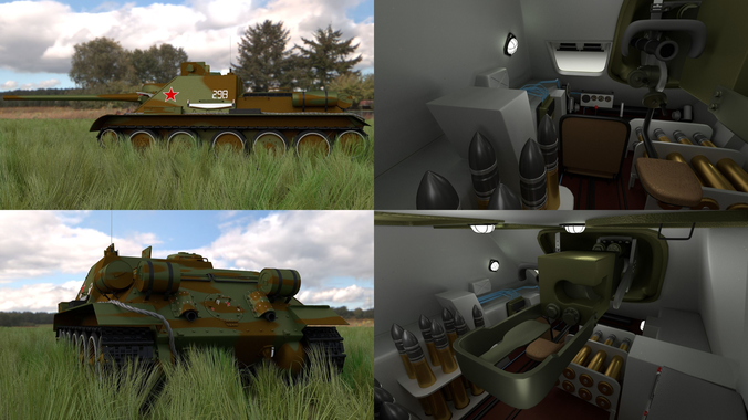 SU 100 with Interior Camo HDRI