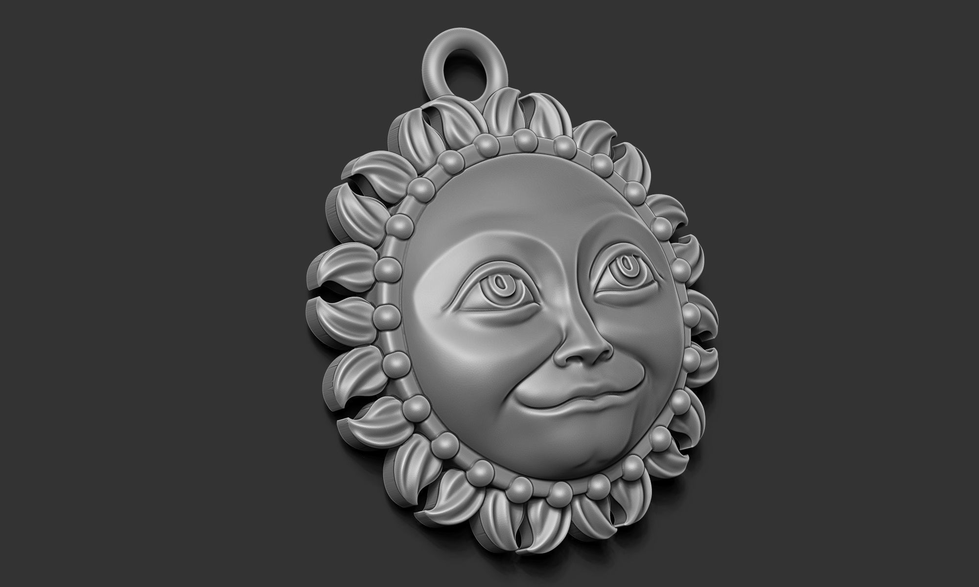 Sun Pendant 3D print model_9