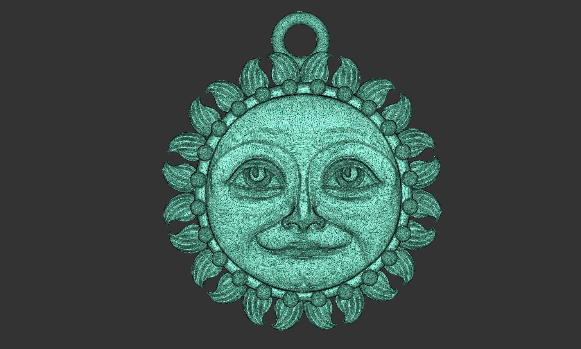 Sun Pendant 3D print model_5