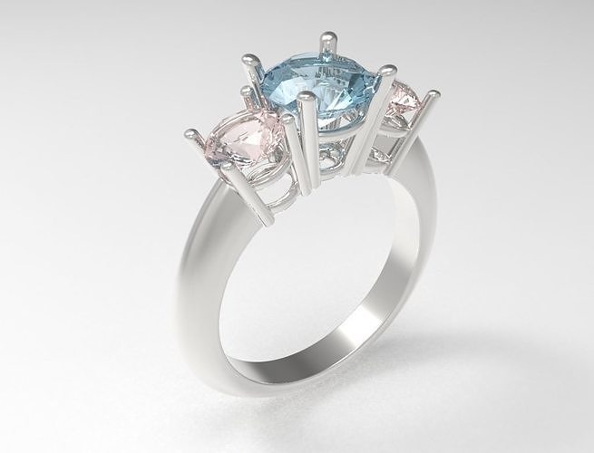 3 stone ring  3D print model