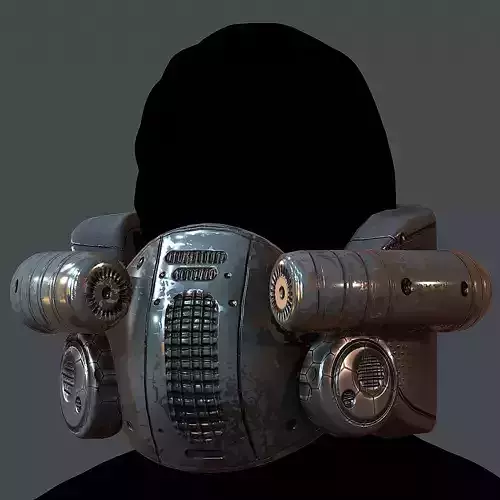 Gas mask helmet 3d model scifi Low-poly 