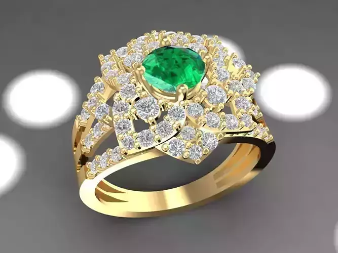 Royal Crown Emerald and Diamond Ring for Women 1719