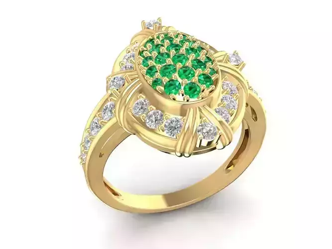 Luxury Multi-Layer Round Diamond Ring for Women 1721