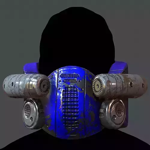 Gas mask helmet 3d model scifi Low-poly 