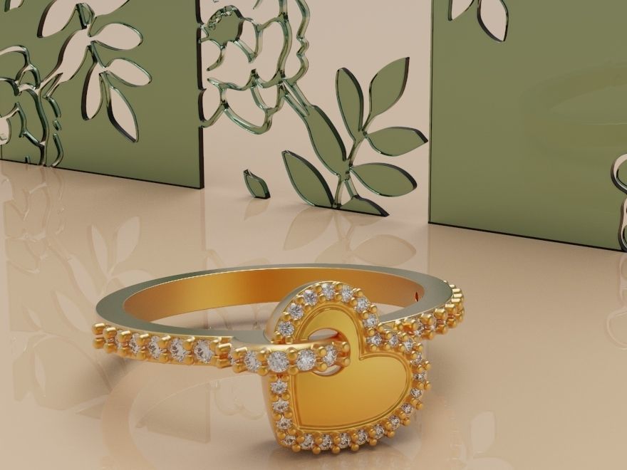 Heart ring 4 3D print model_2