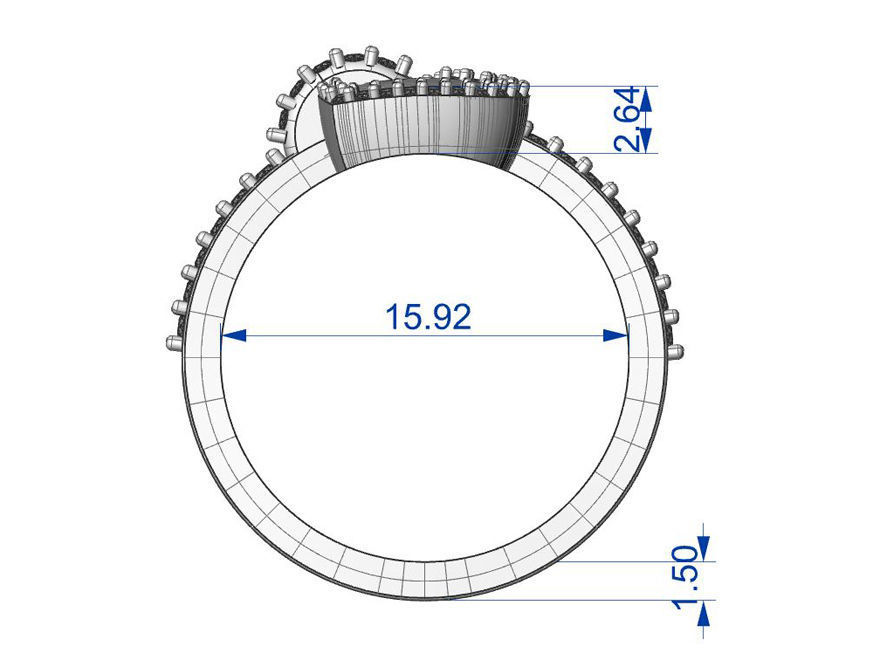 Heart ring 4 3D print model_8