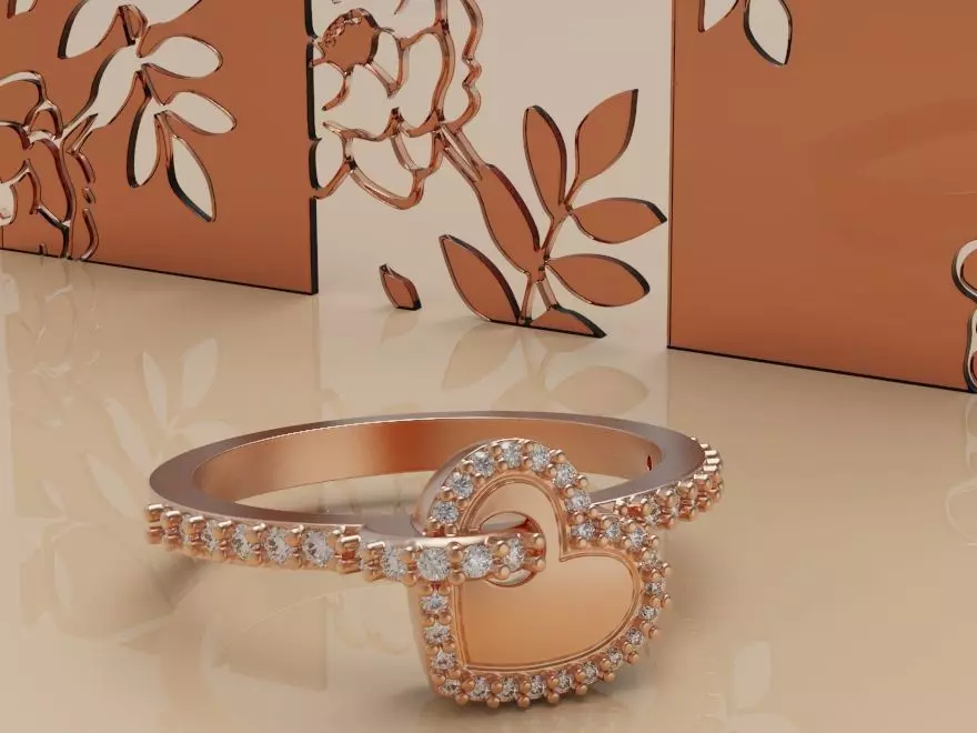 Heart ring 4 3D print model_0