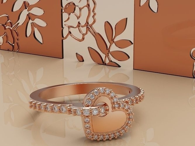 Heart ring 4 3D print model