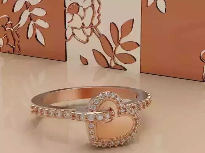 Heart ring 4 3D print model