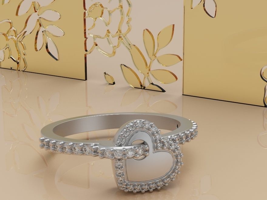 Heart ring 4 3D print model_1