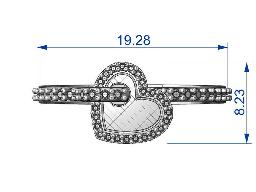 Heart ring 4 3D print model_10