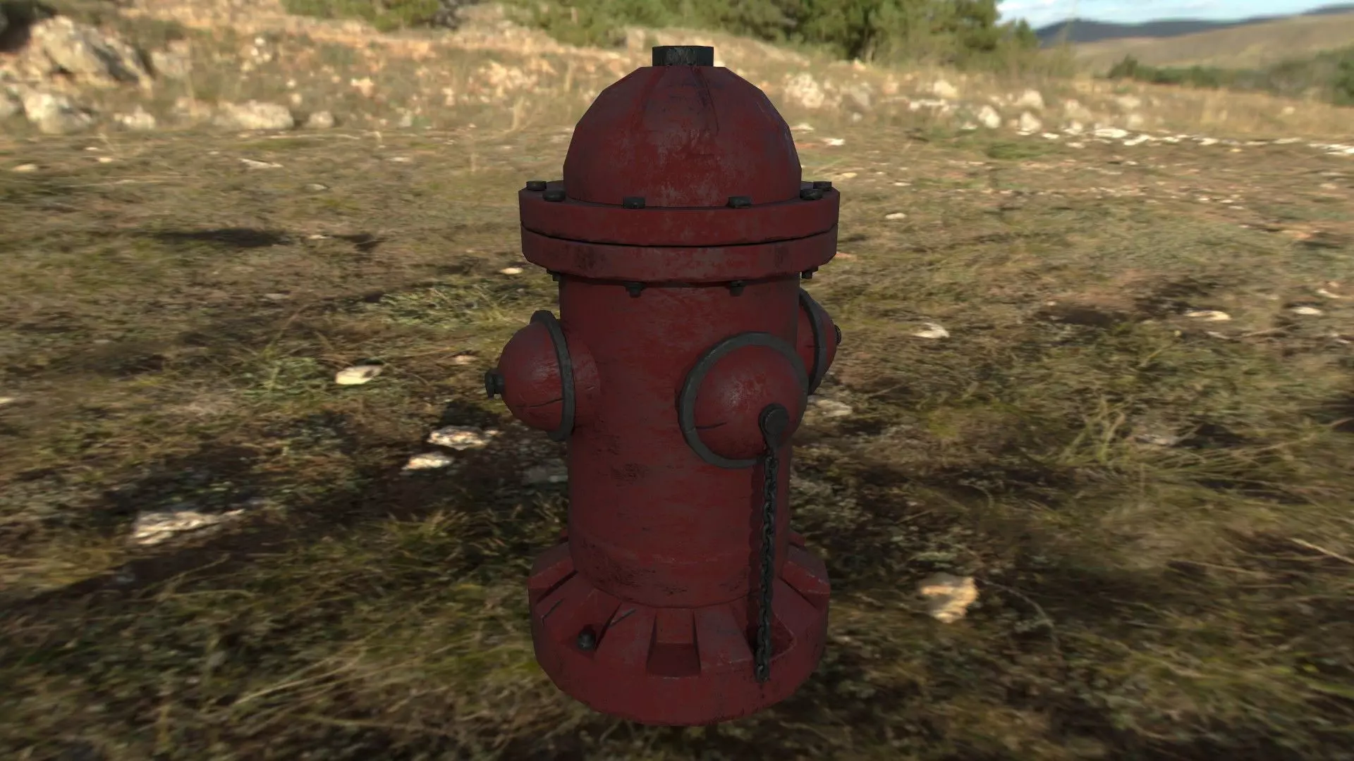 Fire Hydrant 3D Low Poly Model Low-poly 3D model_0