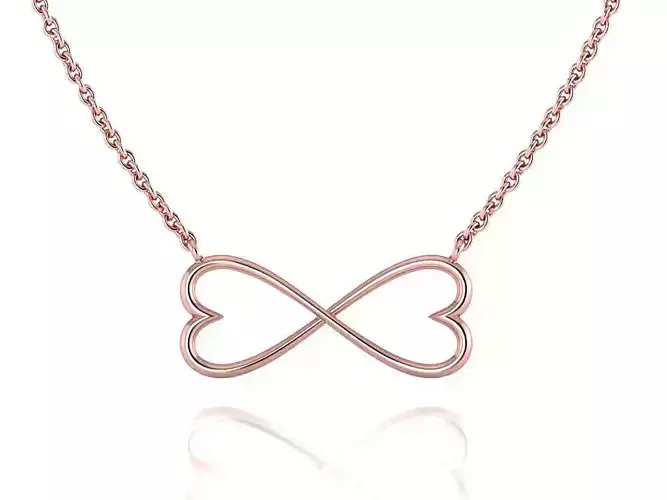  Infinity Hearts Necklace printable 3dmodel 3D print model