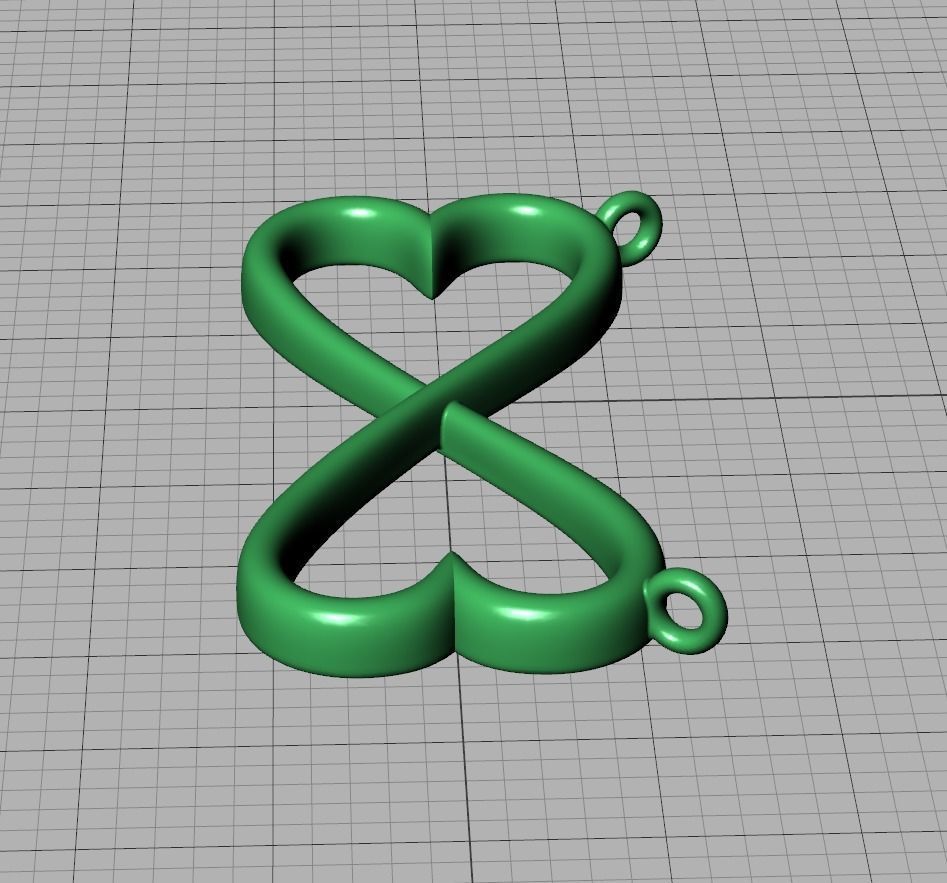  Infinity Hearts Necklace printable 3dmodel 3D print model_11