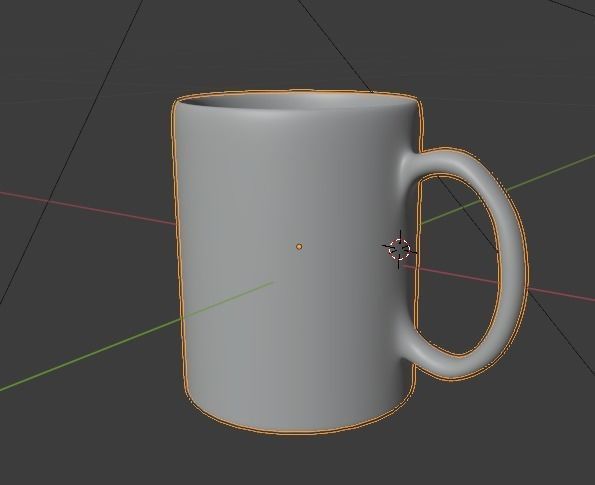 Yellow cup Low-poly 3D model_3