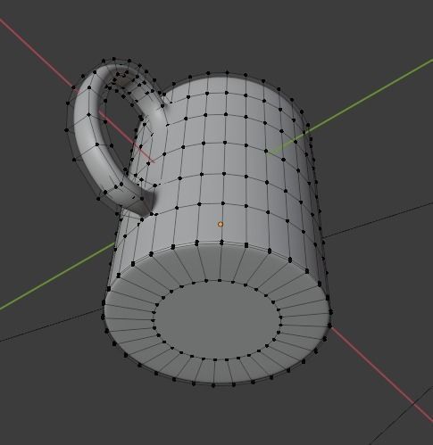 Yellow cup Low-poly 3D model_4