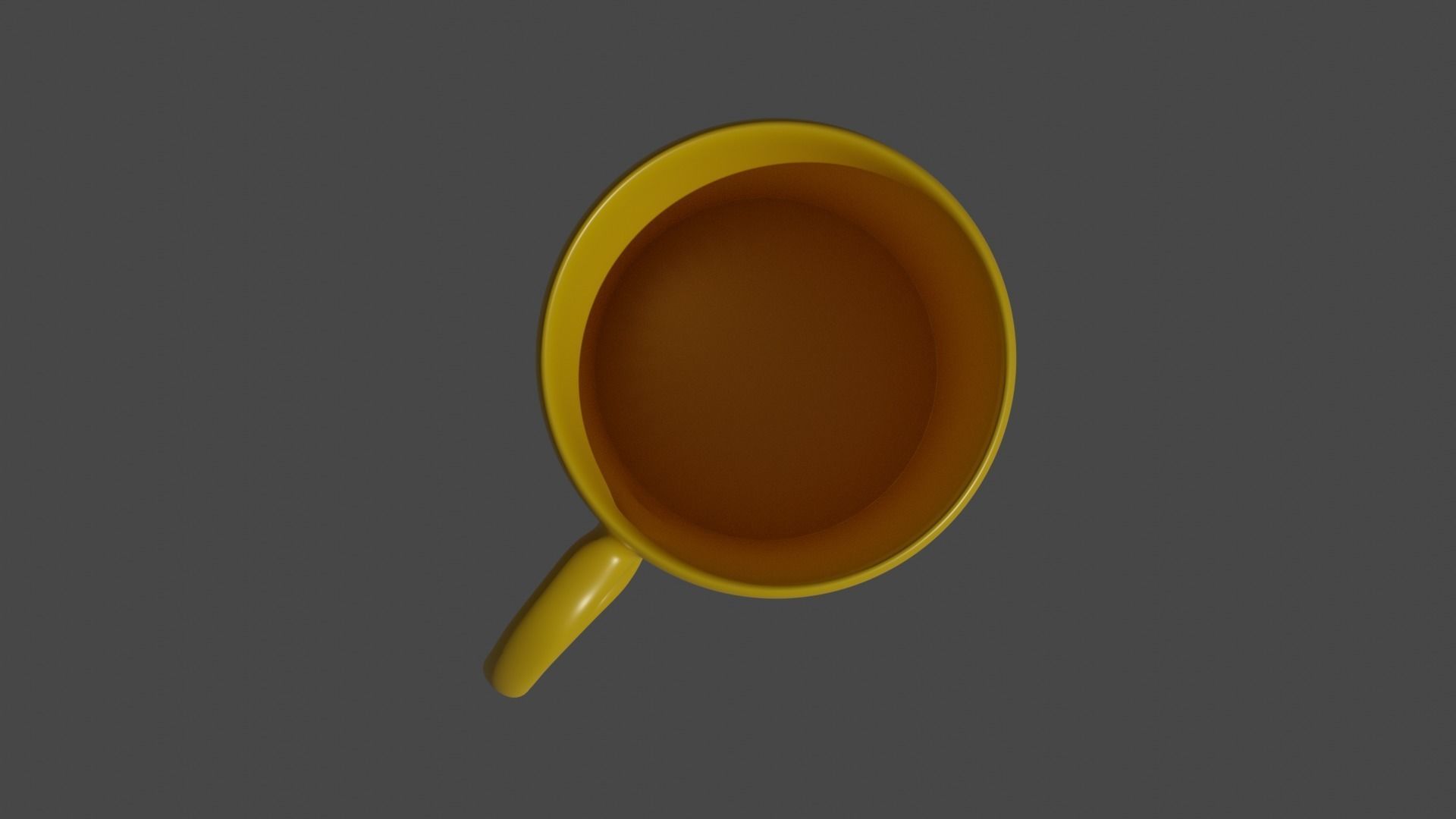 Yellow cup Low-poly 3D model_1
