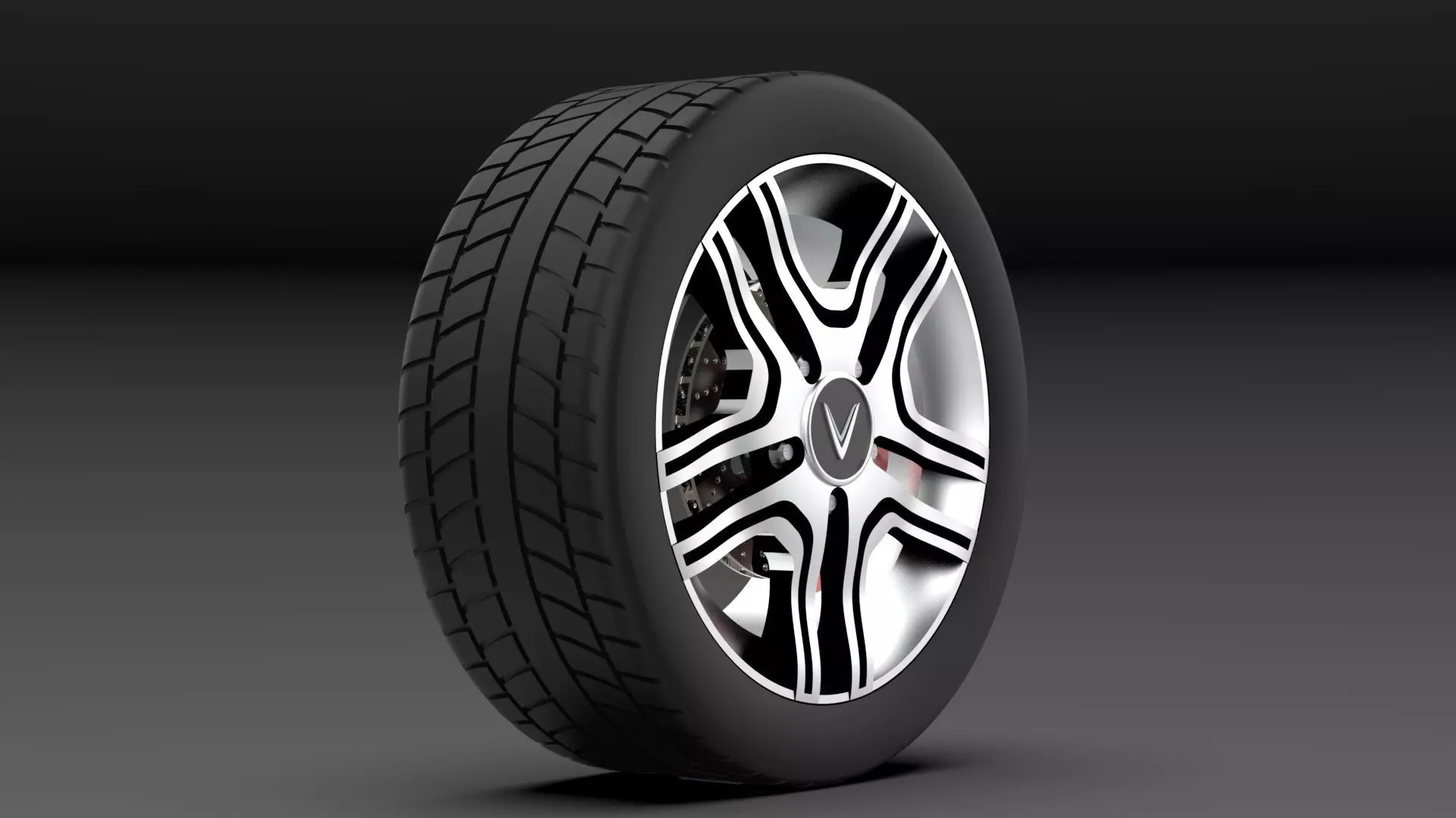 Car wheel - full parts 3D model