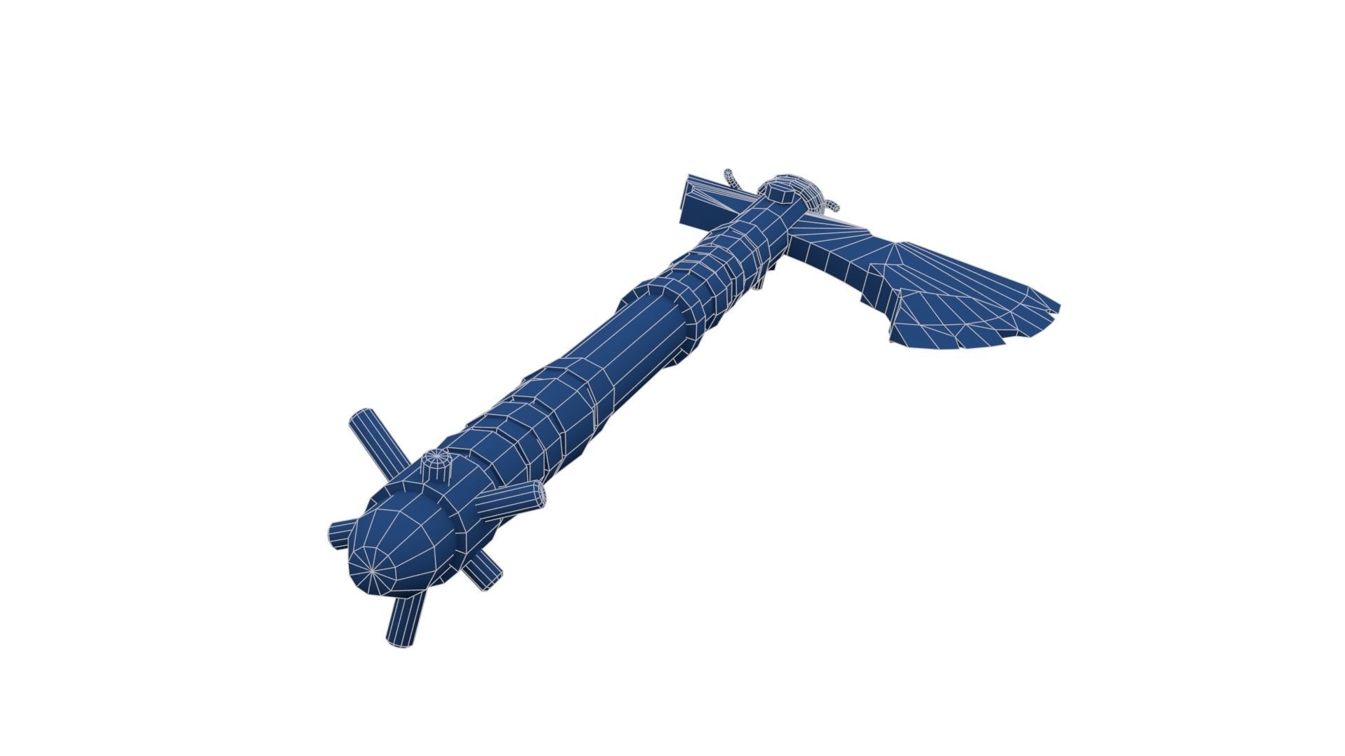 Battle Axe with Serrated Low-poly 3D model_26