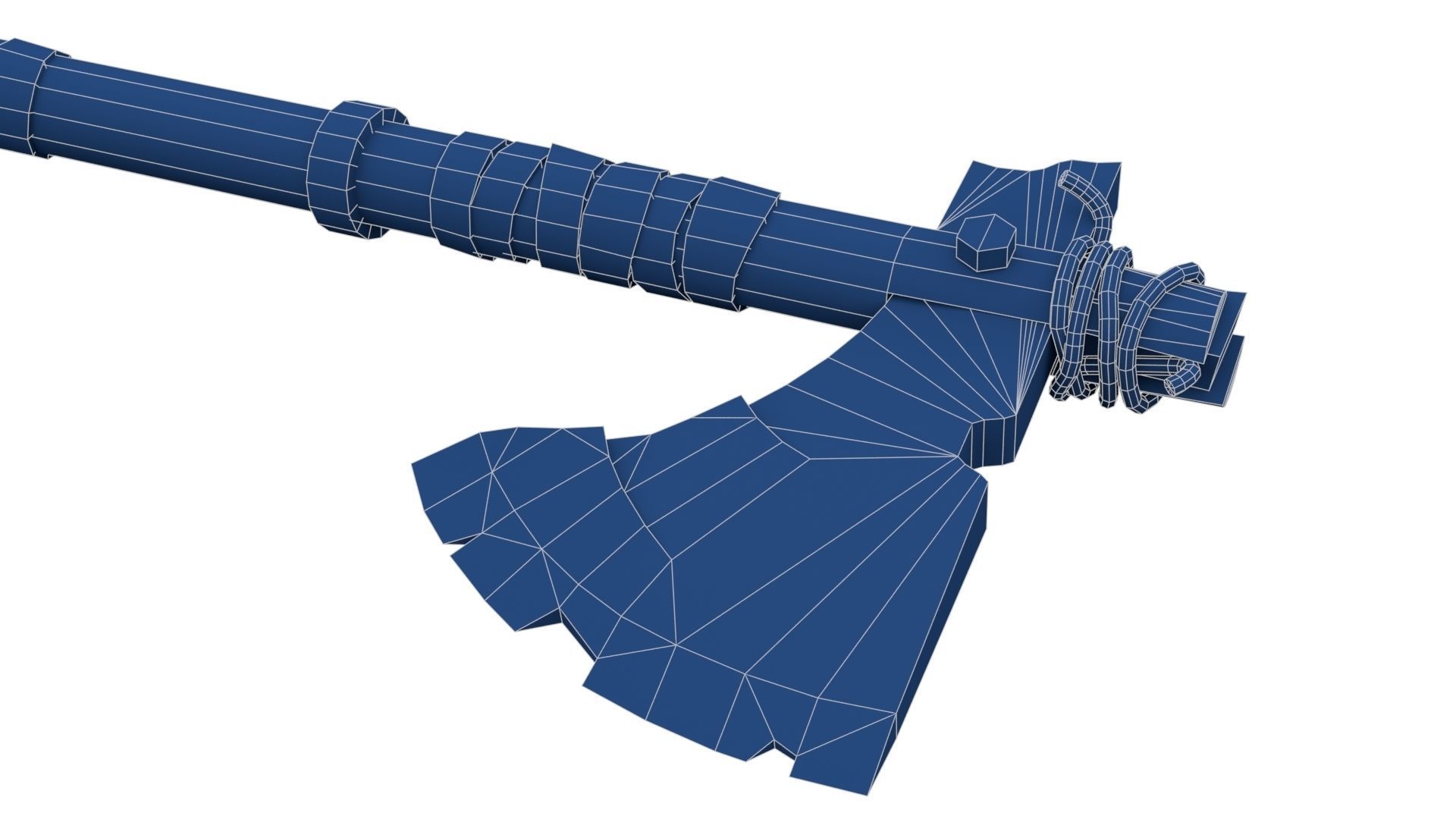 Battle Axe with Serrated Low-poly 3D model_28