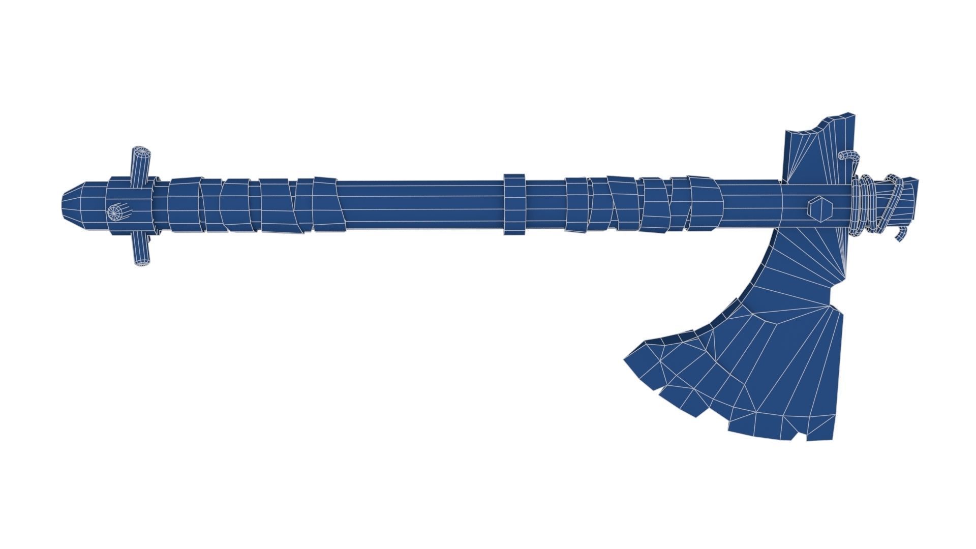 Battle Axe with Serrated Low-poly 3D model_24