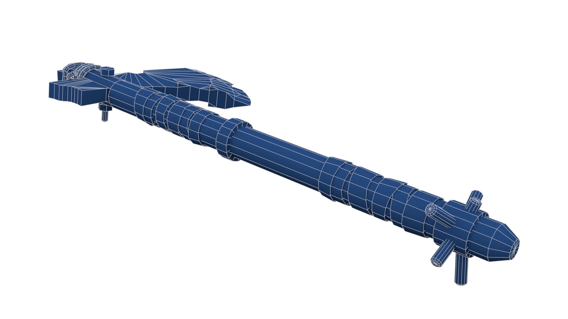 Battle Axe with Serrated Low-poly 3D model_23