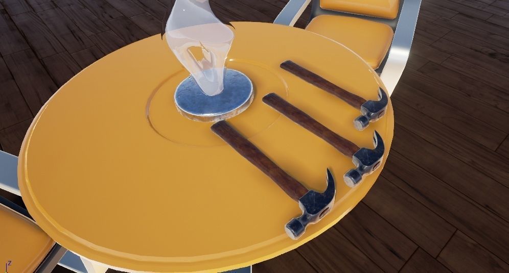 an old battered hammer PBR low-poly game ready Low-poly 3D model_8