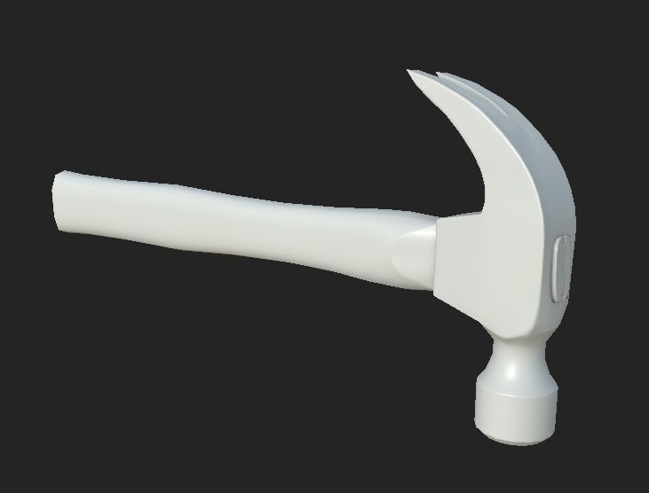 an old battered hammer PBR low-poly game ready Low-poly 3D model_6